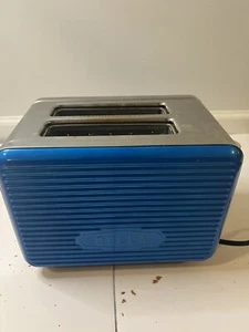 Bella Sensio KT-3331 Toaster Chrome Blue 2 Slice Diner Retro Industrial Clean - Picture 1 of 5
