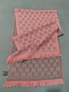 Gucci Scarf Shawl Multicolor Stole Lana Wool GG Logo Unisex Muffler Made Italy - Picture 1 of 24