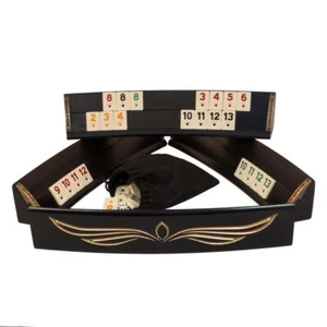 Luxury Oval Rummy Cube Wing Motif Wooden Rummikub Game Set, Christmas Gift🎁 - Picture 1 of 8