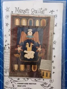Quilted Wall Hanging Pattern "Farmyard Watch" By Meme's Quilts preowned - Foto 1 di 2