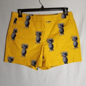 Ann Taylor Shorts Women's Size 8 Gold Pineapple Print Hawaiian Beach Vacation - Picture 1 of 6