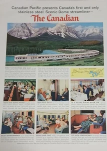 Canadian Pacific Railway Magazine Ad Train Advertisement Dome Canadian Vtg Art - Picture 1 of 1