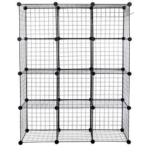 Wire Cube Storage Shelves 12-Cube Storage Organizer DIY Closet Cabinet Bookshelf - Picture 1 of 10