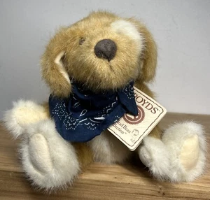 Peluche THE BOYDS COLLECTION Bean Series Marrón y Crema PERRO con Bandana - Imagen 1 de 8
