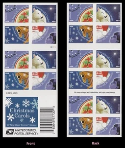 US 5247-5250 5250b Christmas Carols F booklet 20 MNH 2017 - Picture 1 of 1