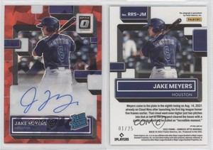 2022 Panini Donruss Optic Red Cracked Ice Prizm /25 Jake Meyers Rookie Auto RC
