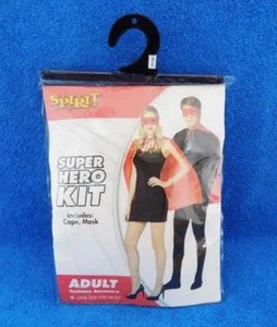 Super Hero Kit Adult Costume Accessory Cape & Mask by Spirit One Size Fits Most - Picture 1 of 3