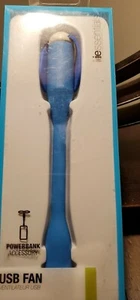 USB FAN (Blue) Plug into Power Bank or Any USB Port NIB Accessory plug cool - Picture 1 of 3