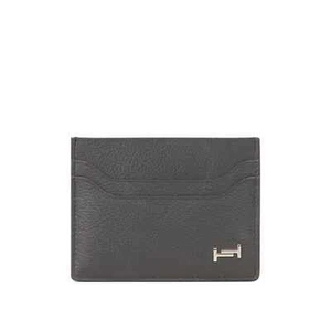Tod's Men's Black Leather Card Holder T Logo Slim Wallet Made in Italy NWT - Picture 1 of 4