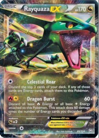 Preços baixos em Rayquaza Pokémon TCG raros colecionáveis jogos de