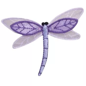 Dragonfly Applique Patch- Purple Layered Bug, Insect Badge 2" (Iron on) - Picture 1 of 1