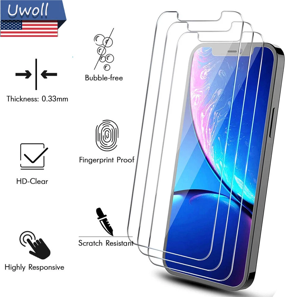 For iPhone 6 6S 7 8 XS Max XR 11 Plus Tempered Glass Screen Protector US Seller - Image 1 of 4