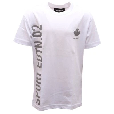 8385AH maglia bimbo boy DSQUARED2 white printed cotton t-shirt - Bild 1 von 4