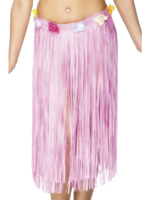 Pink Hula Skirt 73cm long Medium Pink Hawaiian Skirt From UK Ladies Fancy Dress - Image 1 of 1