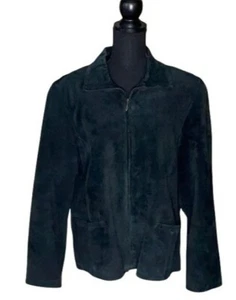 le jo ce forest green leather jacket size large - Picture 1 of 12