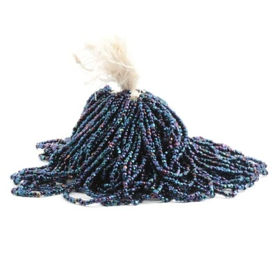 Hank (8500) Checo Vintage Azul Pavo Real Metálico Facetado Semilla Cuentas Vidrio 17bpi Foto 1 de 2