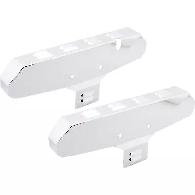 Cubiertas de colector de escape con persianas, cromadas, par, se adapta a bloque pequeño Chevy Foto 1 de 4