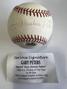 Gary Charles Peters Tristar Serious Signature# 6142976 Autograph OML Baseball - Picture 1 of 9