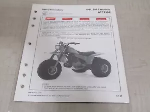 1981 1982 HONDA ATC250R GENUINE OEM DEALER SET UP INSTRUCTIONS - Foto 1 di 2