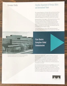 Cisco Systems - Customer Profile Canadian Foreign Affairs Sales Brochure (1994) - Picture 1 of 2