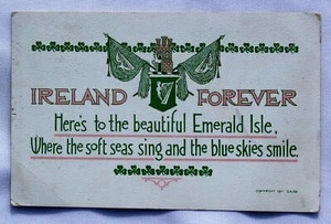 Postal vintage; Irlanda para siempre; estampada 1912 - Imagen 1 de 2