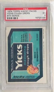 1974 Topps® WACKY PACKS - "YICKS COUGH DROPS" - PSA 5 - Imagen 1 de 2