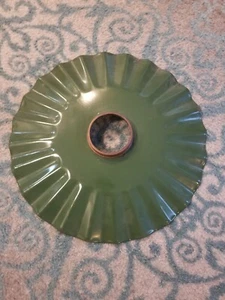 Vintage Industrial Radial Wave Barn Shop Light Porcelain Shade Gas Station green - Picture 1 of 6