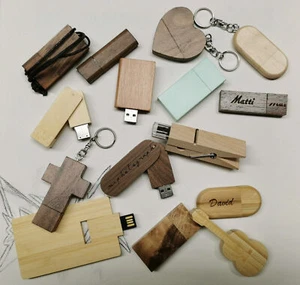 Holz USB Stick B-Ware mit Fehlgravuren oder optischen Mängeln 4/16/32/64GB - Bild 1 von 7