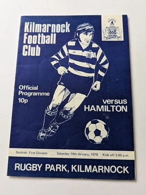 Kilmarnock v Hamilton Scottish Football Programme 1978 - Image 1 of 4