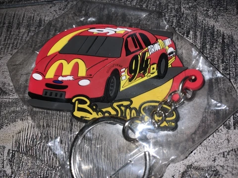 Bill Elliott McDonalds Key Chain Rubber NEW 2000 NASCAR #94 Free Ship Cover