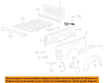 Paneles laterales delanteros Ford OEM 97-14 F-150 Heritage - Tuerca de perno de montaje W708605S436 Foto 1 de 2