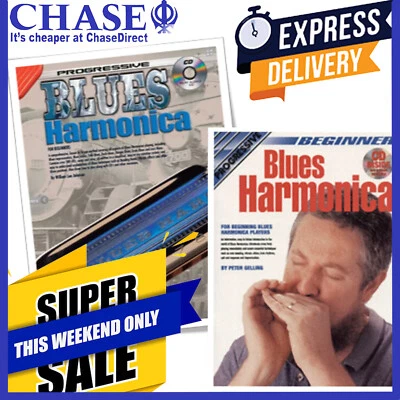 Brand New Learn To Play Harmonica Tutor Books - Progressive Harmonica Books CD