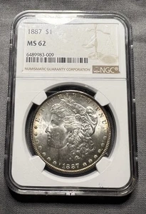 1887 MORGAN SILVER DOLLAR NGC MS62 Toning - Picture 1 of 5