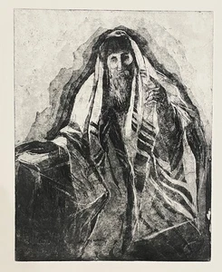 Rabinos William Meyerowitz 1922 con grabado Tallis - Imagen 1 de 2