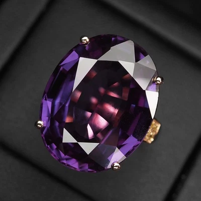 Mystical Color Change Sapphire Oval 31.30Ct 925 Sterling Silver Rose Gold Rings - Image 1 of 4