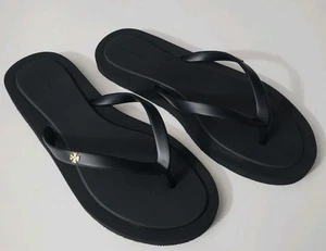Tory Burch Kira gepolsterte Flip-Flops schwarze Sandalen 9. - Bild 1 von 7