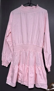 Vestido Nasty Gal Rosa Manga Abullonada En Niveles Cuello Volantes Manga Larga Nuevo con Etiquetas EE. UU. Talla 10 - Imagen 1 de 5