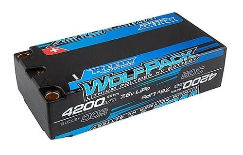 ASC27318  2S 7.6v 4200mAh HV Wolfpack Shorty LiPo 5mm Bullets - Image 1 of 1