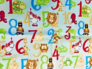 Animals and ABC Toss on Blue by Shelly Comiskey  4 Henry Glass BTFQ - Picture 1 of 6