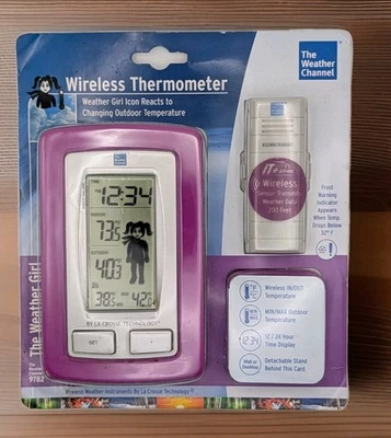 NEW The Weather Channel Wireless Thermometer 9782 Girl Icon Sealed Purple - Image 1 of 2
