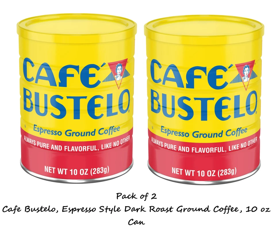 CAFÉ BUSTELO Cafe Bustelo, Espresso Style Dark Roast Ground Coffee, 10 oz Can (2 Pack)