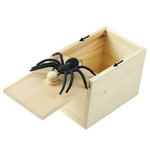 Gooswexmzl Spider Scare Prank Box, Pop Out Rubber Spider Handmade Wooden Scare - Picture 1 of 8