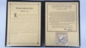 Roman Silver Denarius Emperor Geta Ancient Coin Pristina Hoard Coin w/ COA - Picture 1 of 5