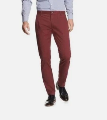 Banana Republic Aiden Slim Fit Masculino Chino Vermelho Urze 31 X 30" NOVO COM ETIQUETAS - Imagem 1 de 4