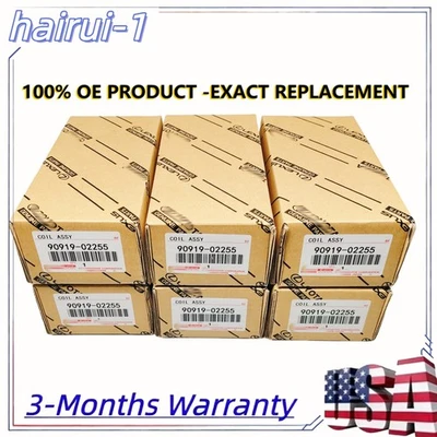 6X 90919-02255 GENUINE DENSO Ignition Coil For 2005-2024 Toyota & Lexus I4 V6 V8 Foto 1 de 4