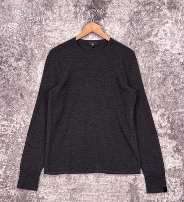 Rag & Bone Sweater Small Mens Extra Fine Merino Wool Gray Crewneck Textured - Image 1 of 4