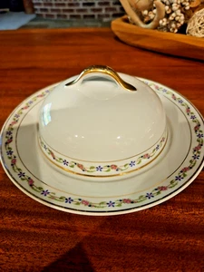 VTG UC Limoges France China BUTTER DISH with Lid and Insert - Picture 1 of 14