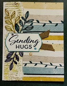 4 Stampin Up!  “Sending Hugs” Two Sided DSP Everyday Happiness Leaves Card Kit - Picture 1 of 2