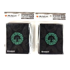 MTG Card Sleeves Mana Minimalist Green Pattern 2 Pack Used - Picture 1 of 2