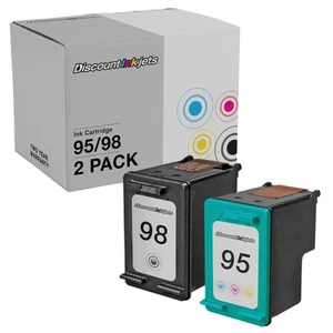 2Pk 98 95 BLACK COLOR Printer Ink Cartridge for HP Officejet H470b H470wbt - Picture 1 of 7